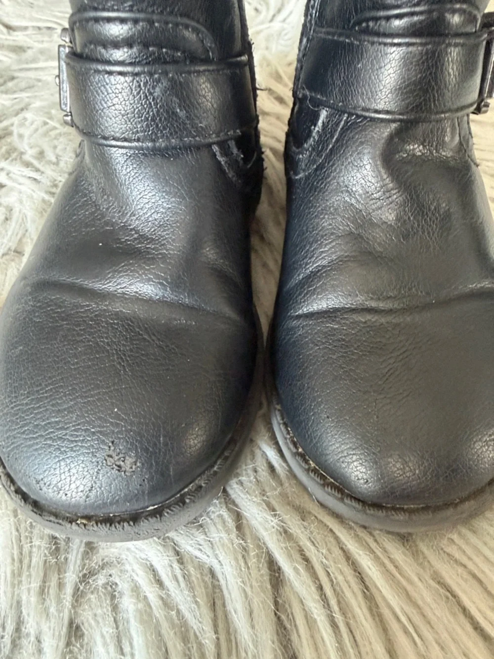 Falls Creek Black Girl Zip Boots with Buckle
